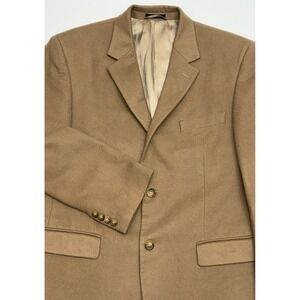 Statements Grant Tan Caramel Soft Flannel Cashmere/Silk/Wool Sport Coat 40R EUC